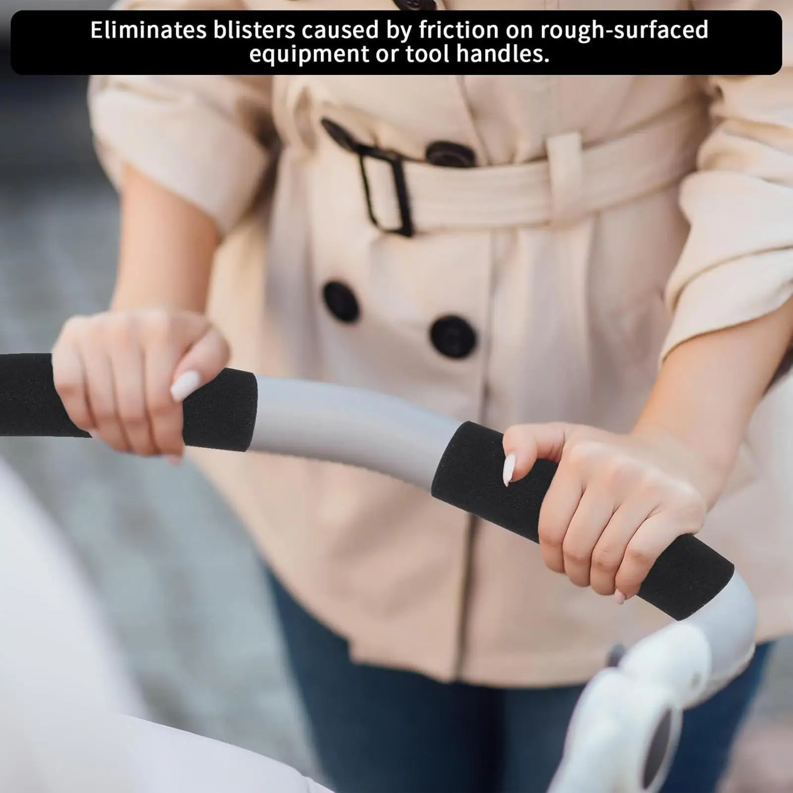 2PCS Foam Handlebar Grips Foam Bike Grips Cushions Grippers Handlebar Wrap Buffer Cover Ergonomic Comfortable Replacement