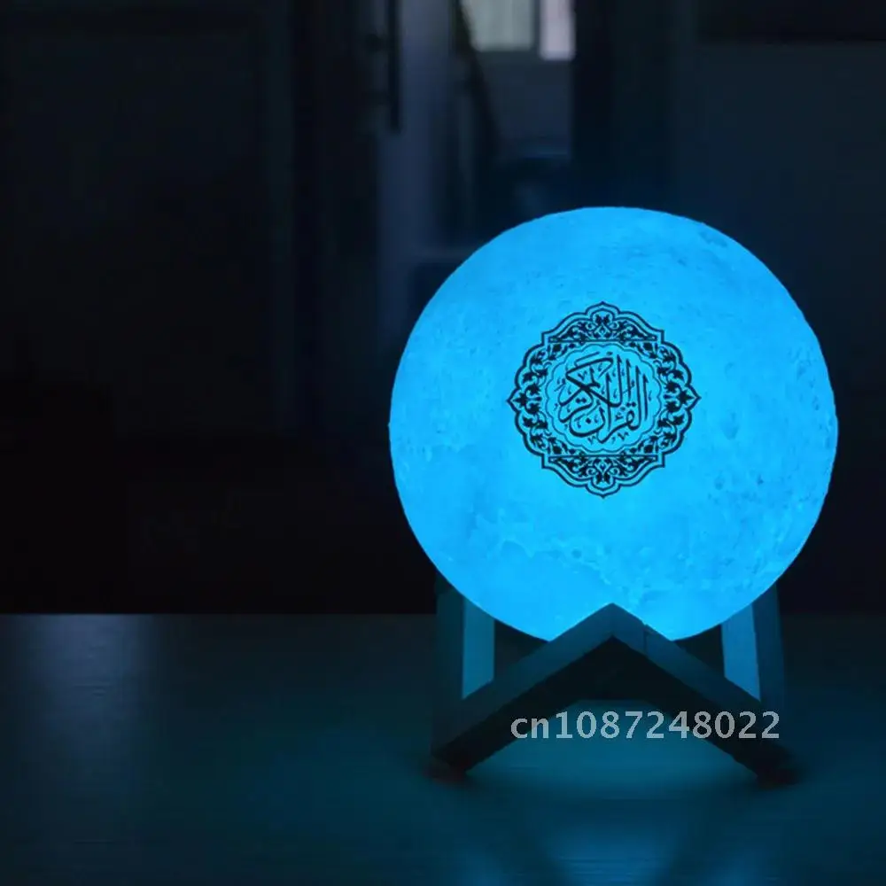 

Speaker Bluetooth Quran Small Colorful Remote Control LED Night Light Lamp Moonlight Wireless with FM Radio