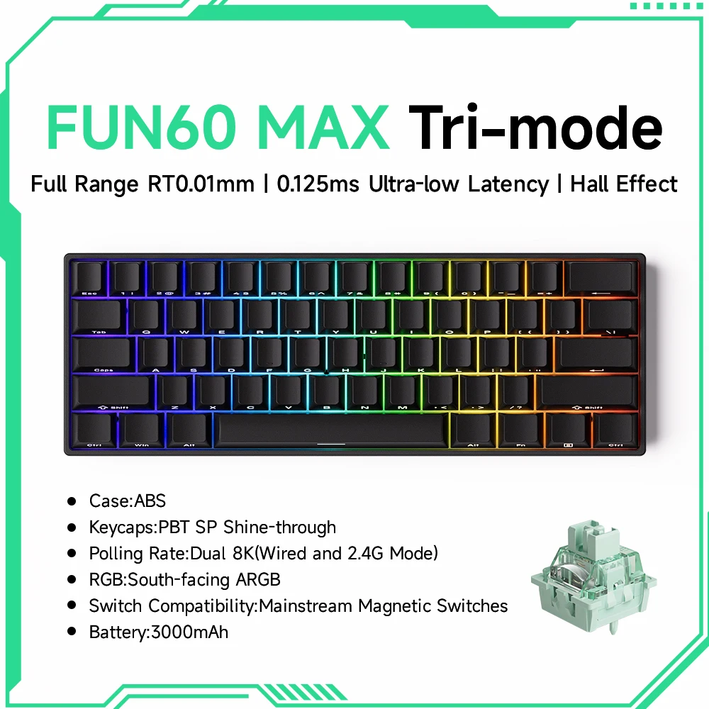 Akko MonsGeek FUN60 メカニカルキーボード磁気スイッチ 60