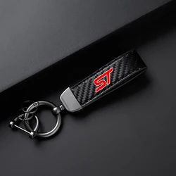 Premium Leather Car Keychain with 360 - Degree Rotating Zinc Alloy Design (Black)