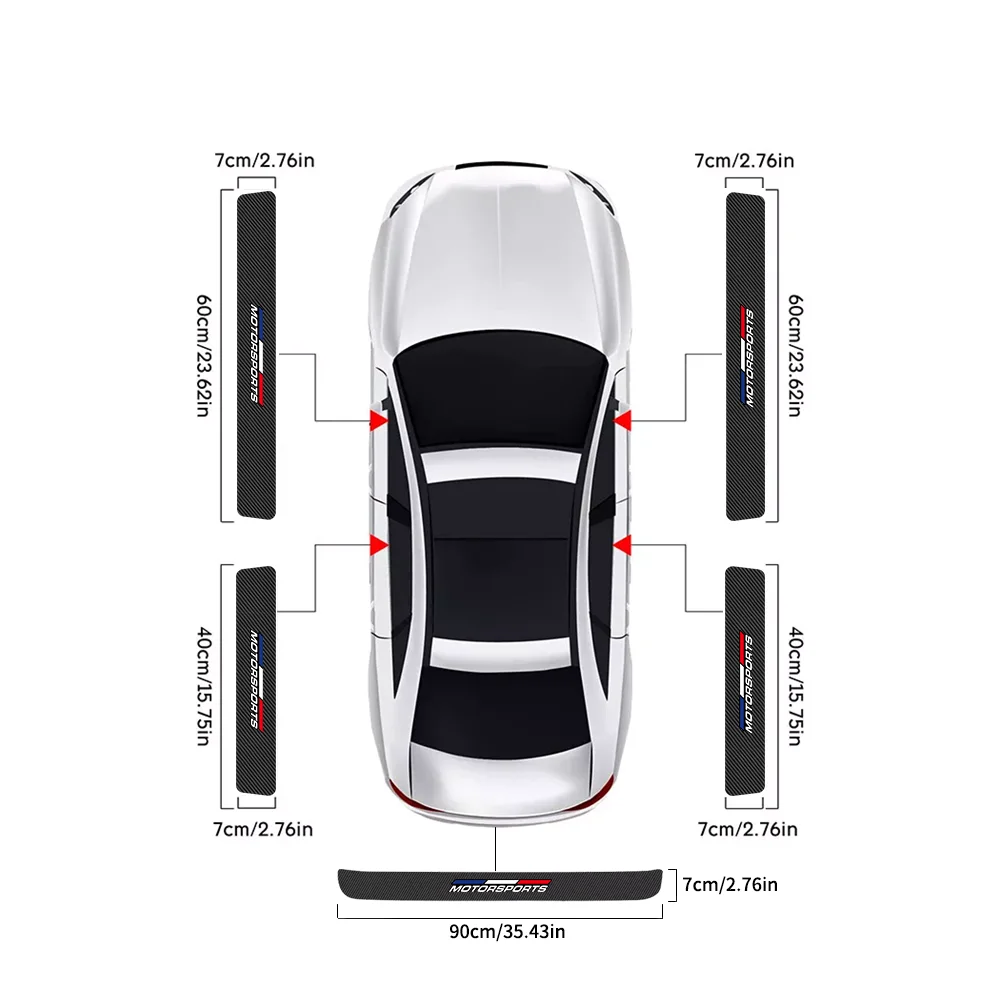 Motorsport Carbon Faser Auto Tür Schwelle Aufkleber Auto Stamm Stoßstange Streifen Für Peugeot 308 408 508 RCZ 208 3008 2008 206 207 – Detail 4