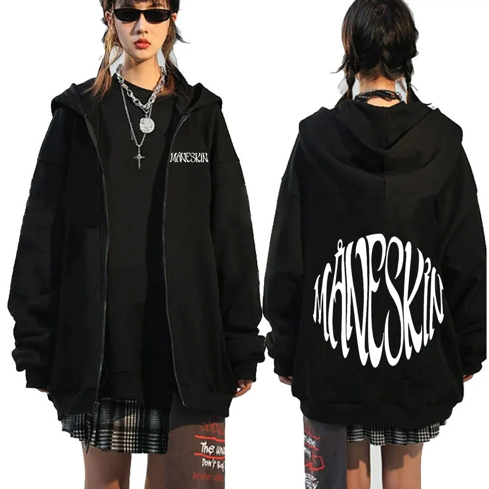 Lonestarmusic|maneskin Zipper Hoodie - Men's Vintage Punk