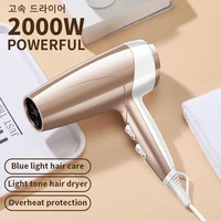 High Power Wind Hair Dryer 2000W High Power Negative Ion Quick Drying Home Hair Styling Professional Hair Drye Blue Light Care 1