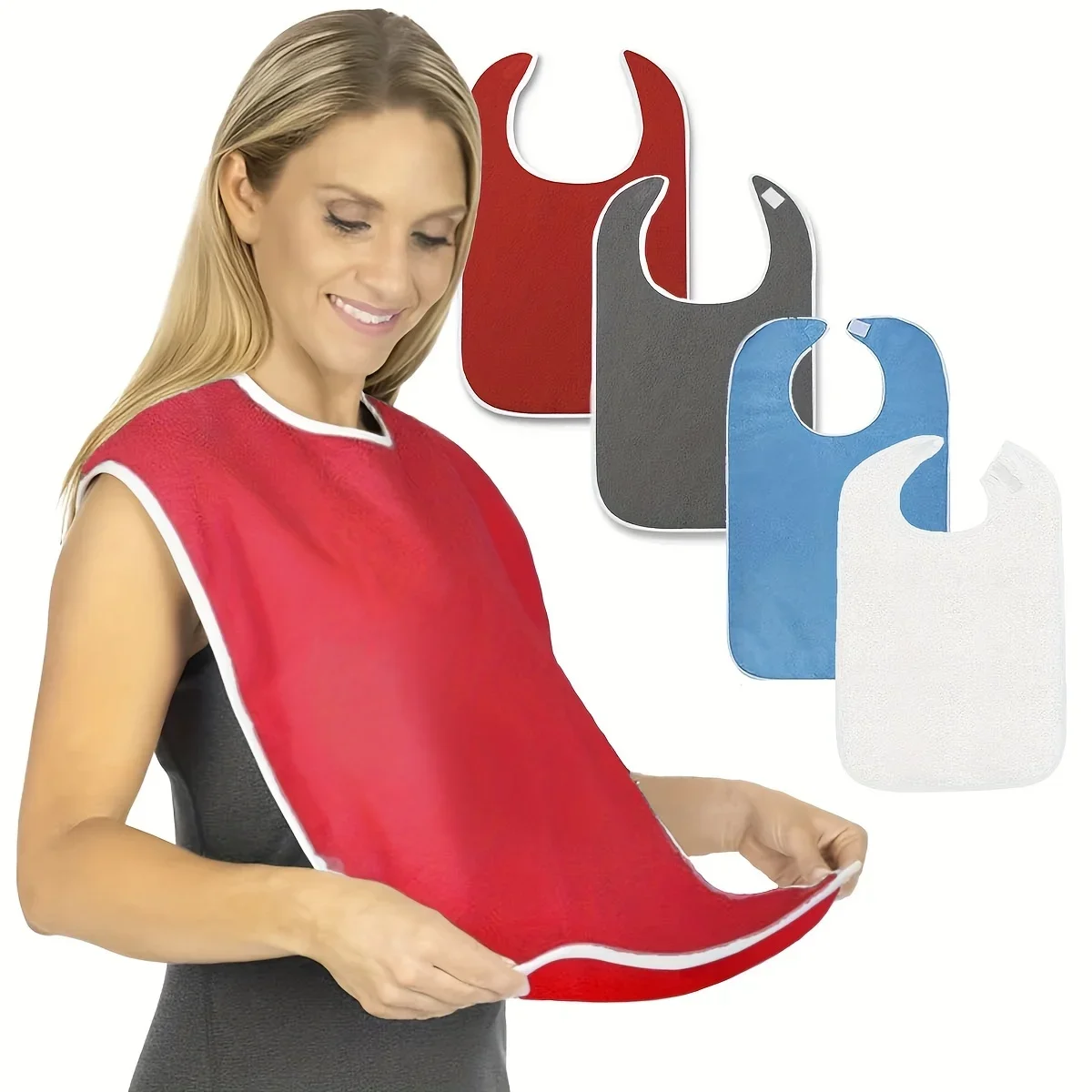 New coated adult apron reusable waterproof terry bibs Or bring a pocket For adult women and men Elderly Seniors & Disabled bibs
