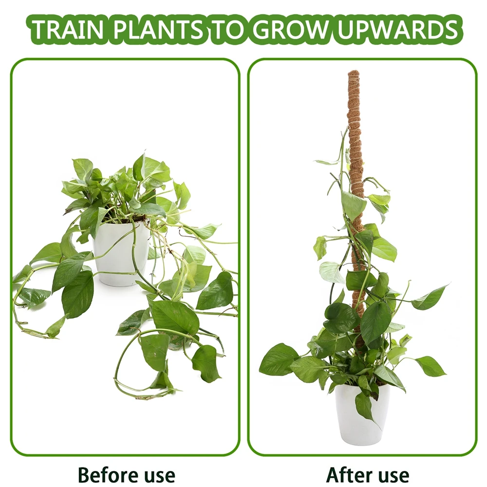 Bendable Coco Coir Moss Pole Plant Cage Climbing Pole Plant Support Extension For Monstera To Grow Upward Garden