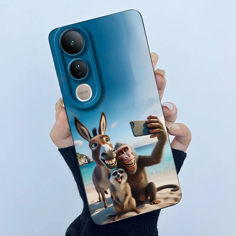 Cute Panda Cat Soft Liquid Silicone Phone Case - Full Protection Back Cover