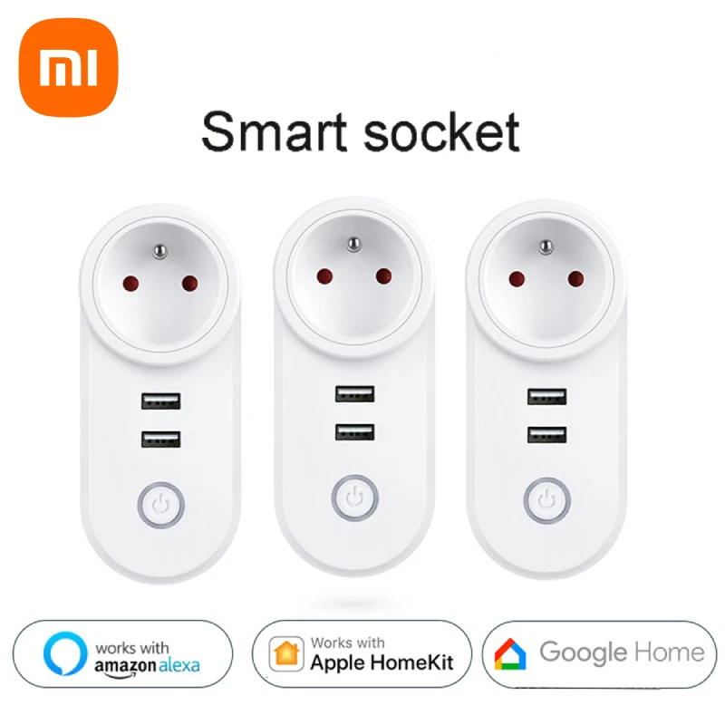 

Xiaomi WiFi Smart Plug EU US AU UK 16A 110V-240V Power Electrical Socket With 2 USB Ports With Apple Homekit Alexa Google Home