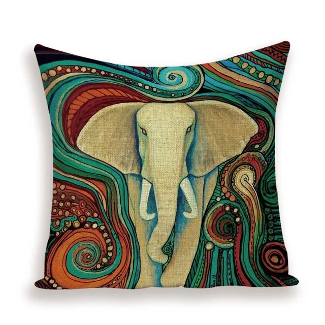 Bohemian Elephant Throw Pillow Cover Giant Elephant Pillows Case Decor Home  Garden Chair Pillowcase Bed Sofa Office Chairs 45x45 - AliExpress