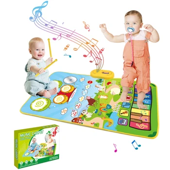 Tapis de Piano Musical pour enfants, jouets éducatifs, clavier au sol, tambour, tapis de danse avec Instruments