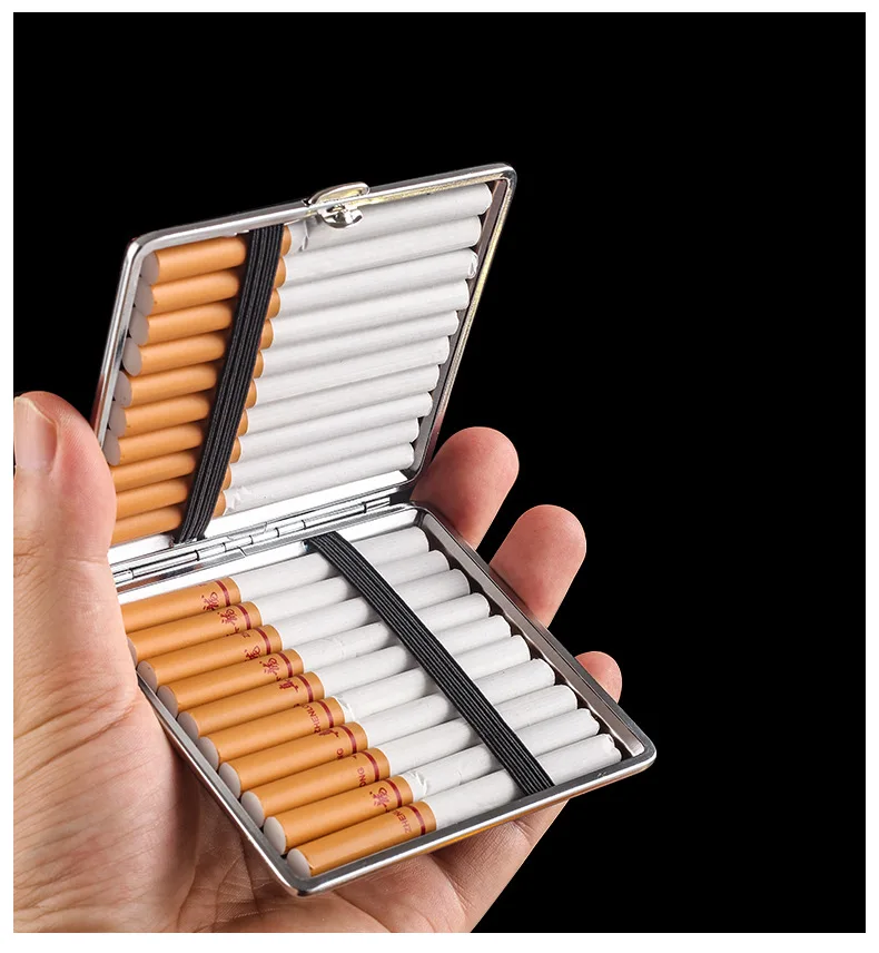 20 pack Leather Cigarette case creative personalized imitation wood grain Coarse tobacco men portable cigarette box accessories
