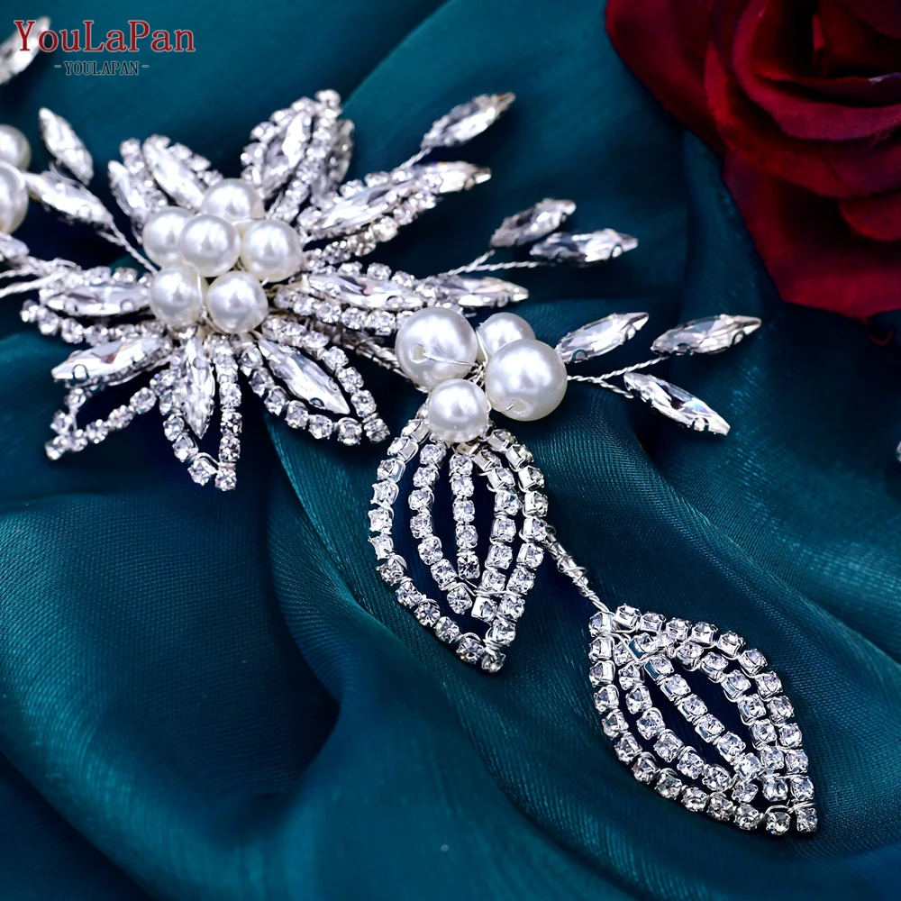 Hair Accessories Bridal Hair Accessories YouLaPan HP445 Luxury Bridal Headpiece Set Crystal Flower Wedding Headband Women Hair Ornament Jewelry Pearls Bride Headdress