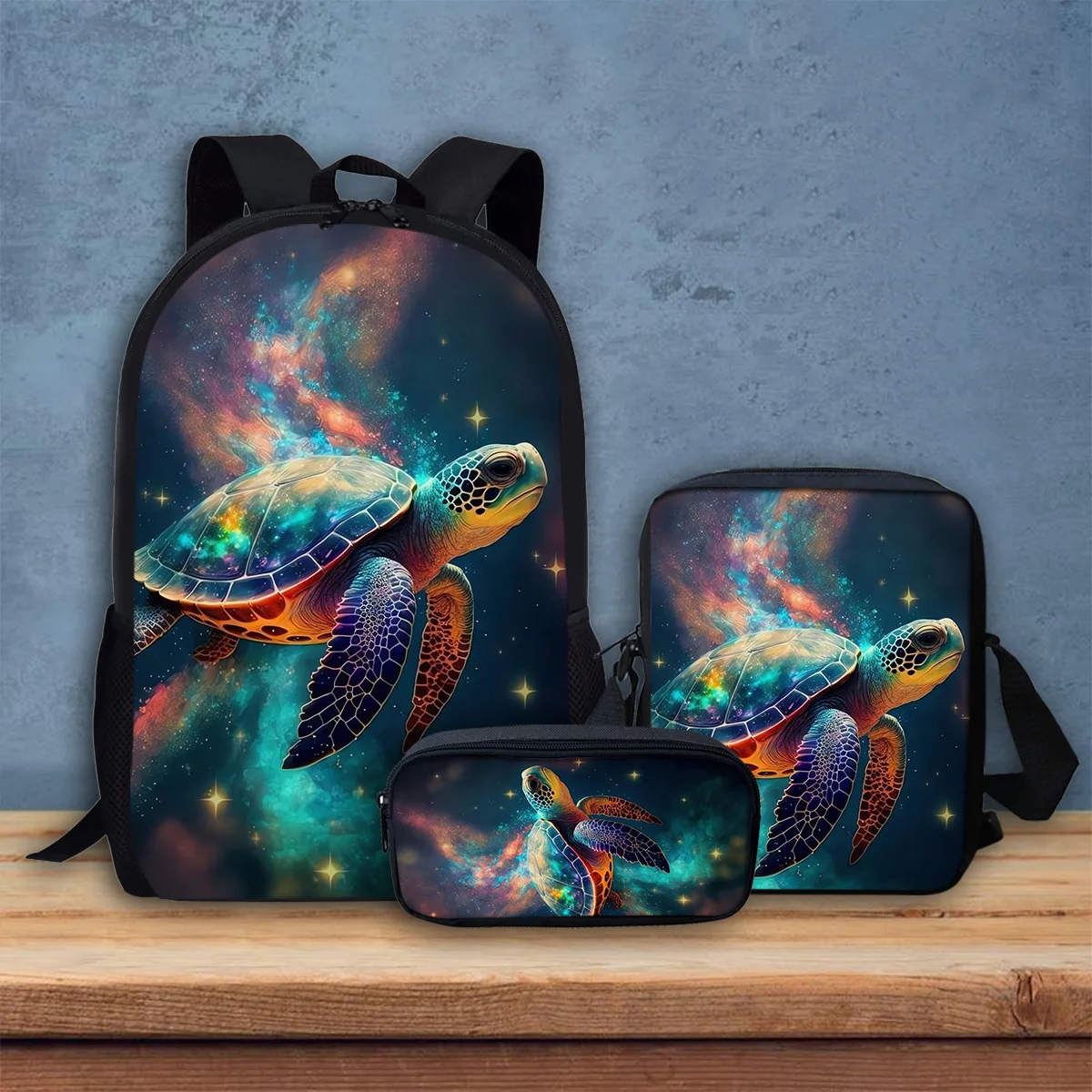 

Turtle Printed Backpack Fashion Style School Casual Durable Pencil Boxes Brand Design Large Capacity Portable Mochilas 3Pcs/Set