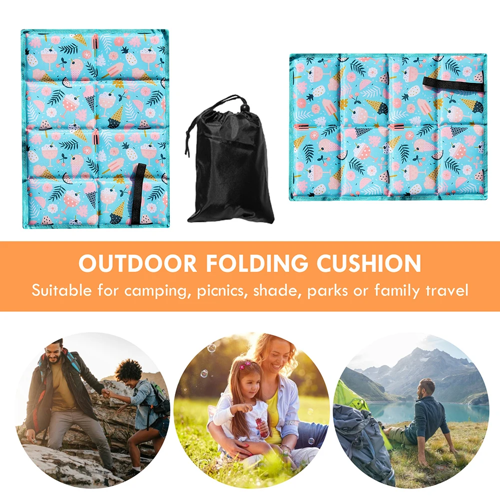 Folding Camping Mat Portable Waterproof Oxford Cloth Foam Sitting Pad Outdoor Picnic Seat Cushion Moisture-proof Beach Mat 5