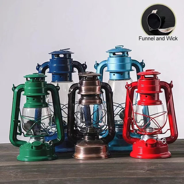 Small Kerosene Lantern Hurricane Lantern Oil Lamp 8 Inch Indoor Outdoor  Hanging Lantern with Wick for Christmas Party Decorations Camping Hiking