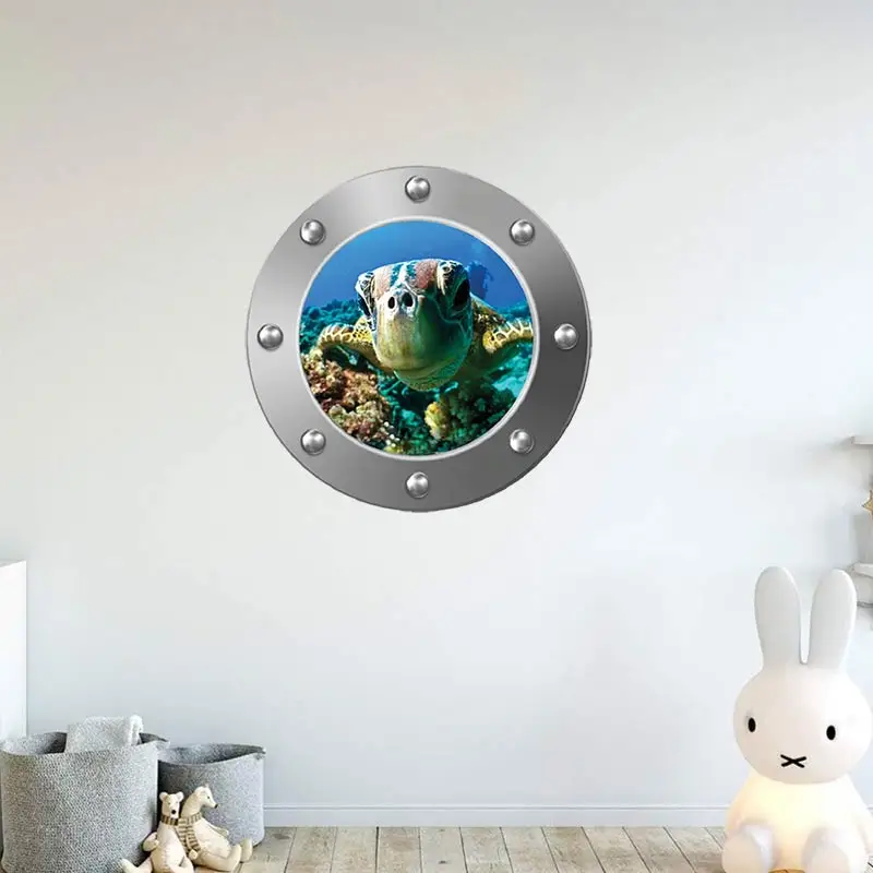 M410 Sea life Shark Fish Submarine Window Wall Stickers Refrigerator Bathroom Home Decoration Mural Art Animal Decals wall stickers
