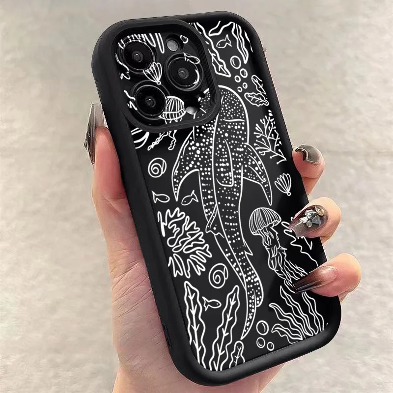 Whale Swimming in Sea Soft Shockproof Phone Case