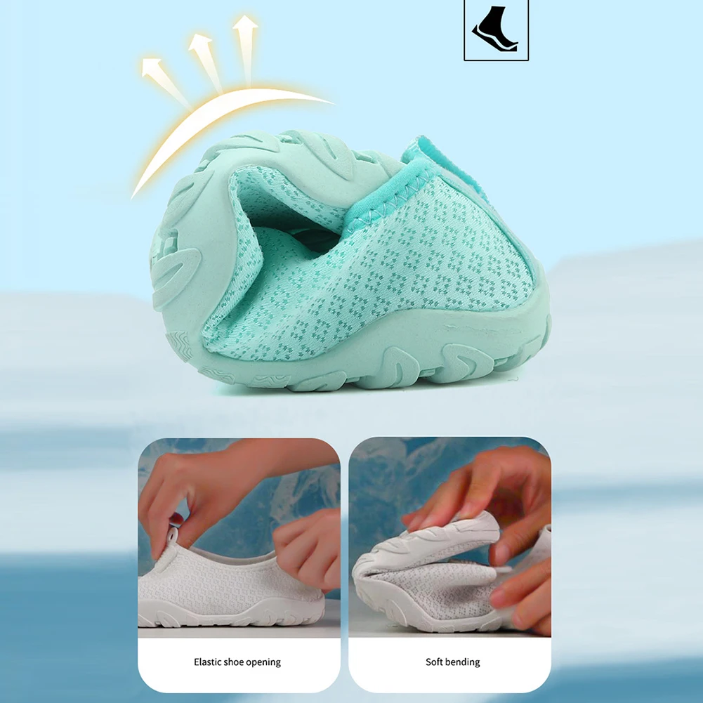 남녀공용 수영 워터 슈즈, 맨발 비치 슈즈, 통기성 스포츠 신발, 빠른 건조, 강 바다 아쿠아 스니커즈, 비치 운동화