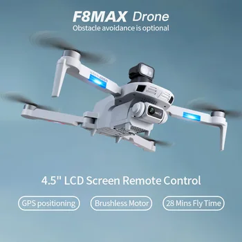 Drone 4DRC con Telecamera HD 8K Professionale, GPS, Ritorno Automatico, WIFI 5G FPV, Telecomando con Schermo, Quadricottero RC F8 PRO/MAX