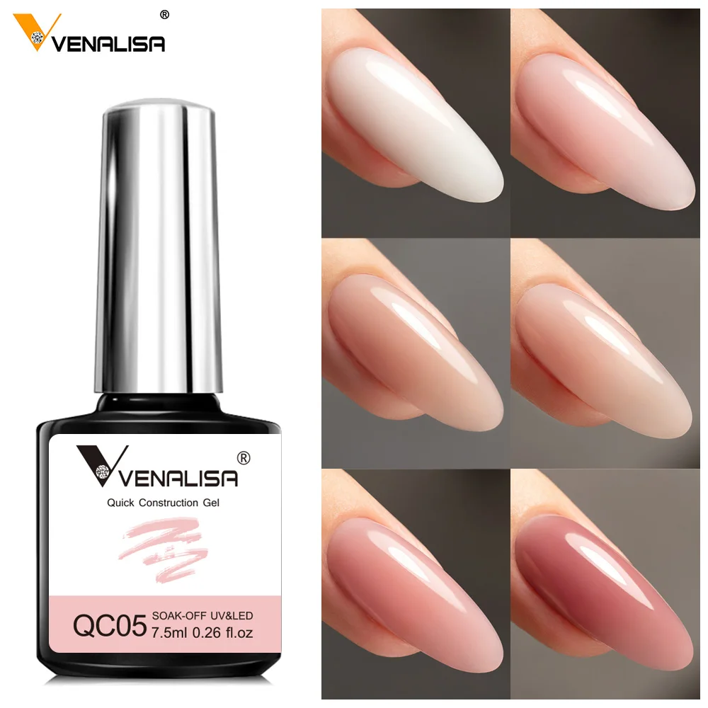 VENALISA Quick-Build Nail Gel - Semi Transparent Jelly Pink 7.5ml