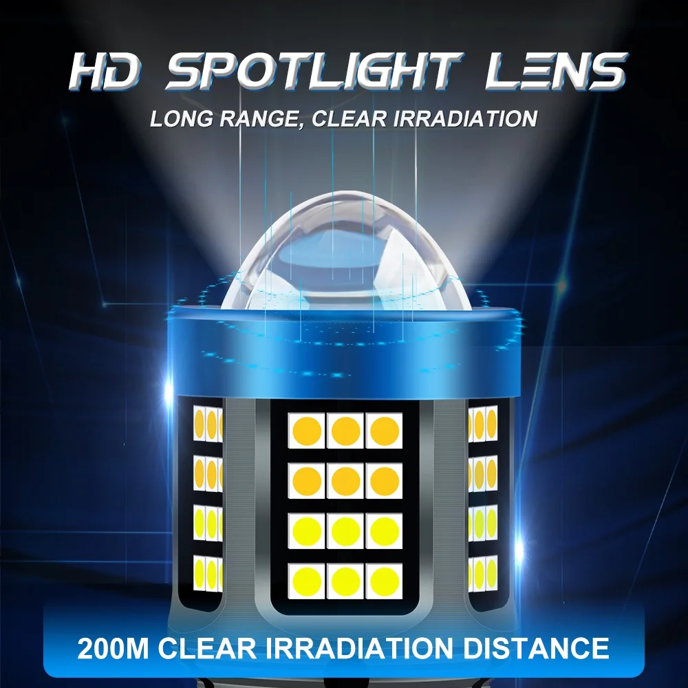 motorcycle headlight 20000Lm H4 H6 BA20D P15D LED 3570 CSP Lens White Yellow Hi Lo 12V Motorcycle Scooter Accessories