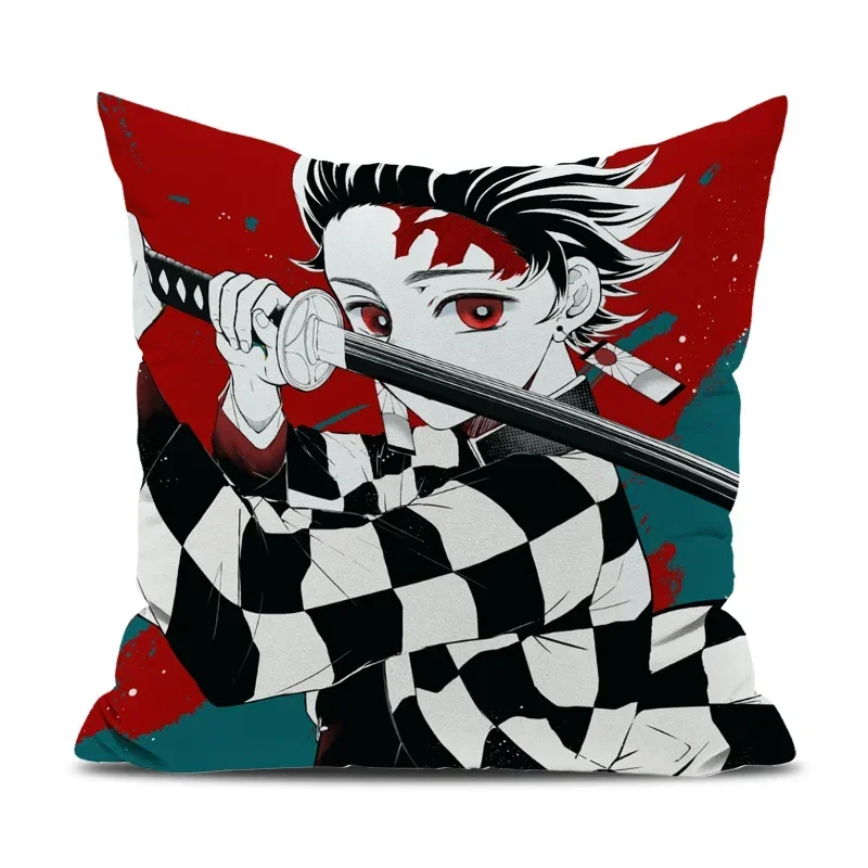 Car Decoration Demon Slayer Pillow Cover Decorative Pillows for Bed Pillowcase Decor 45x45 45x45 Cushions Covers Pilow Cases