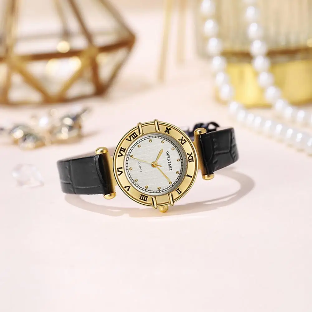 

Женские винтажные часы, стильные женские кварцевые часы с циферблатом в ретро стиле, регулируемый ремешок из искусственной кожи, для офиса