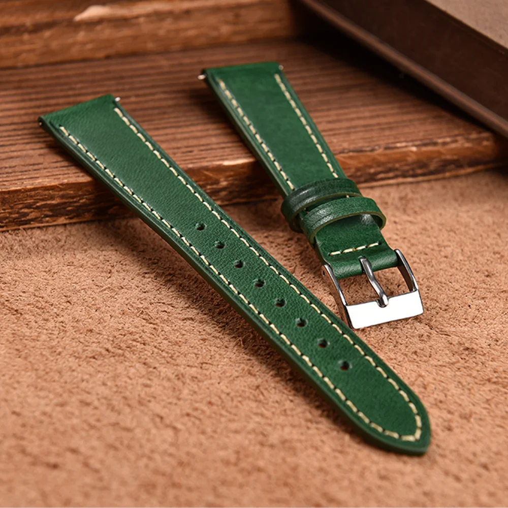 Universal Retro Leather Watch Band - Quick Release Strap
