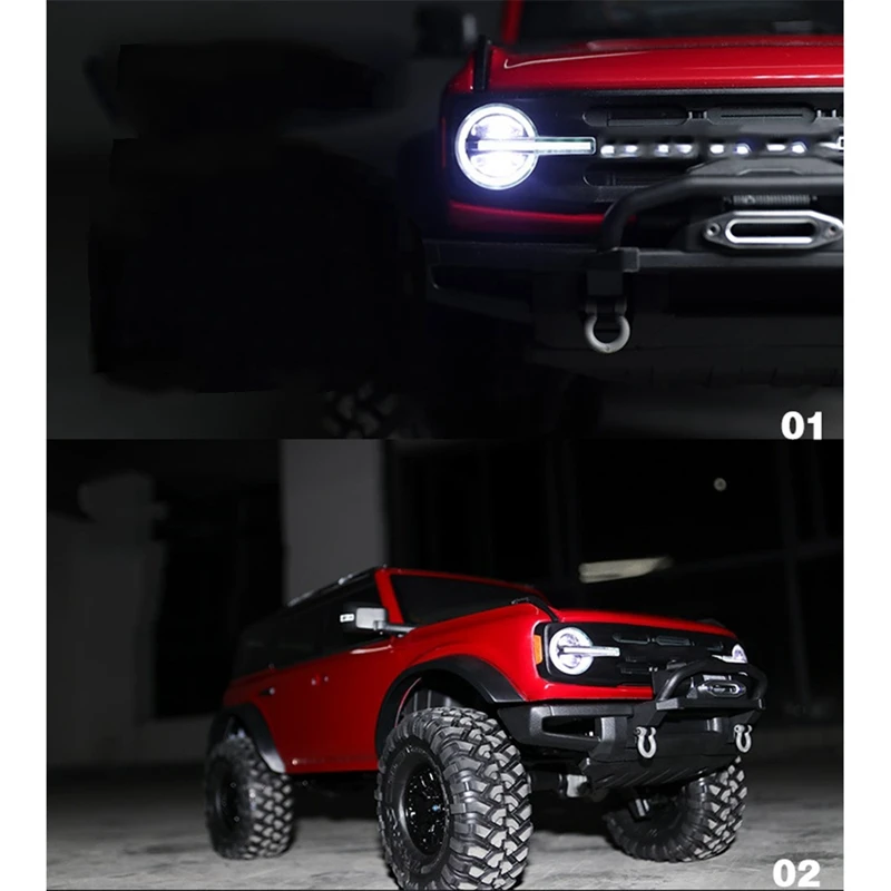 

Hot Sale Front Rear Linkage Lighting System LED Light Group For Traxxas TRX-4 2021 Bronco 1/10 RC Crawler Car Upgrade Parts