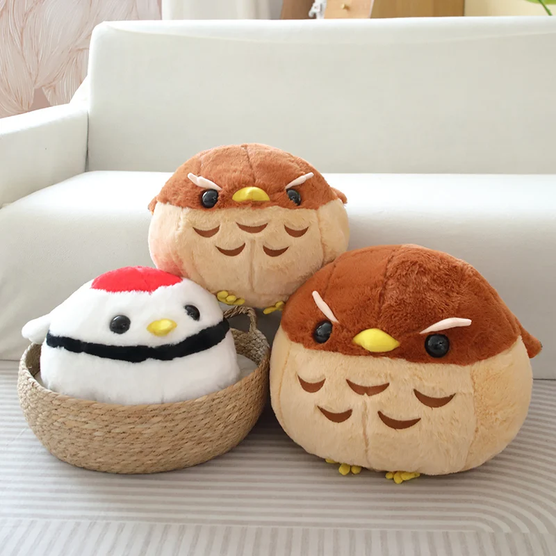 40cmCartoon Fat Round Red-crowned Crane& Eagle Plush Toys Stuffed Soft Animal Doll Soft Bird Pillow Birthday Gift for Kids Girls bird toys 7pcs bird swing toys