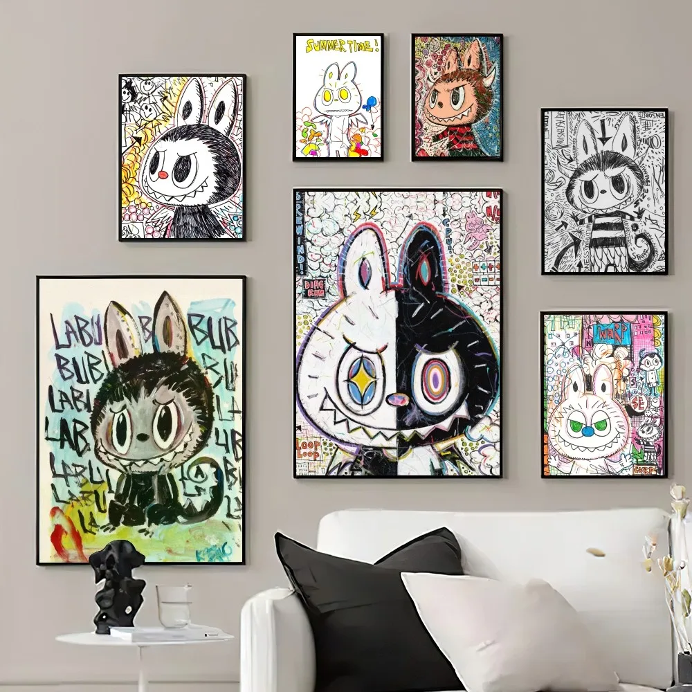 cartoon-cute-LABUBU-Poster-Prints-Wall-Pictures-Living-Room-Home ...