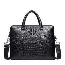 Briefcase Men's Shoulder Bag Top Leather Business 14 Inch Laptop Handbag For Documents Passport Cover Mens Luxury Designer Bags
