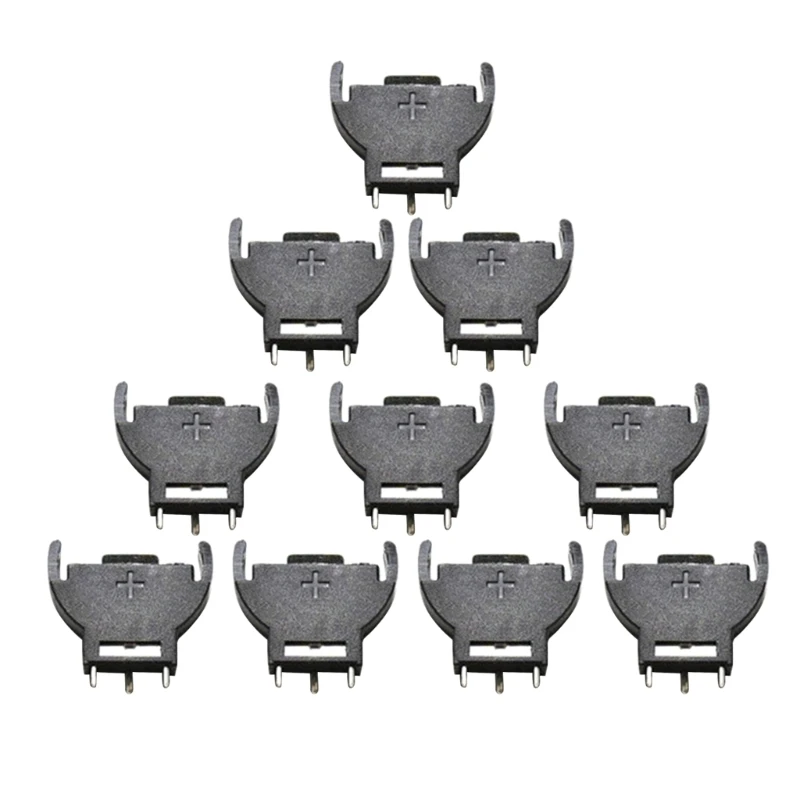 

10PCS Black Plastic CR2032 2032 3V Half-Round Cell Coin Battery Socket Holder