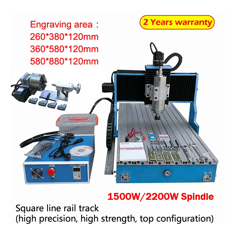 Machine À Graver Cnc Avec Rail De Guidage Linéaire, Routeur 4 Axes, Mini Machine De Bureau Hobby, 3040 W, 6040 W, 6090 W, 2200W, 1500W