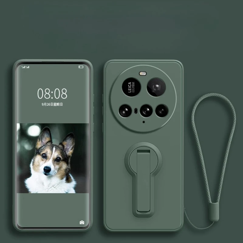 Soft Shockproof Liquid Silicone Lanyard Phone Case with Stand Function