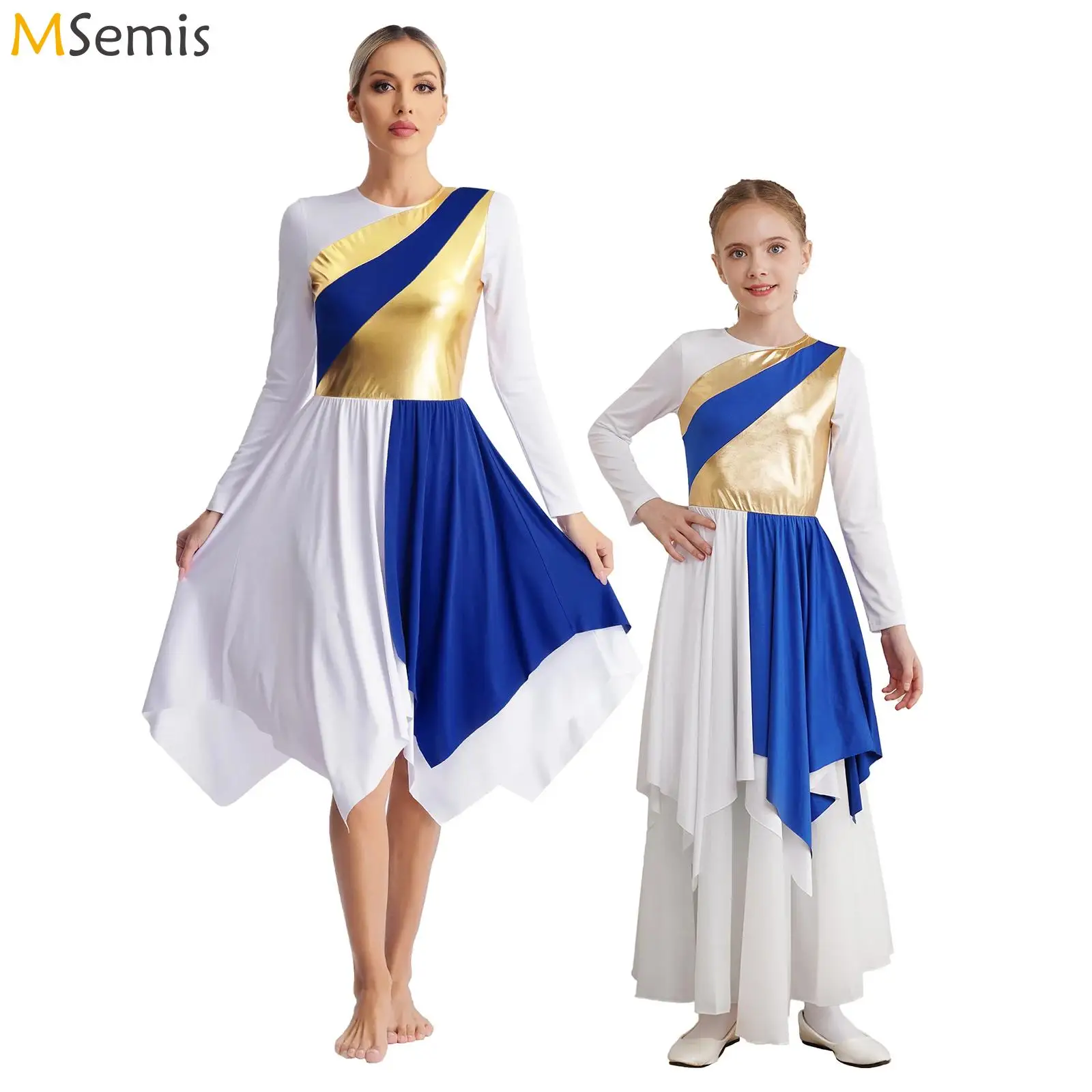 Womens Liturgical Praise Dance Worship Long Sleeve Dress