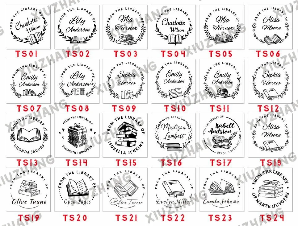 from The Library of, Book Stamp, Personalized Teacher Stamp, Custom Library  Stamp, Monogram Self-Inking Stamp, Design Stamps (Book)