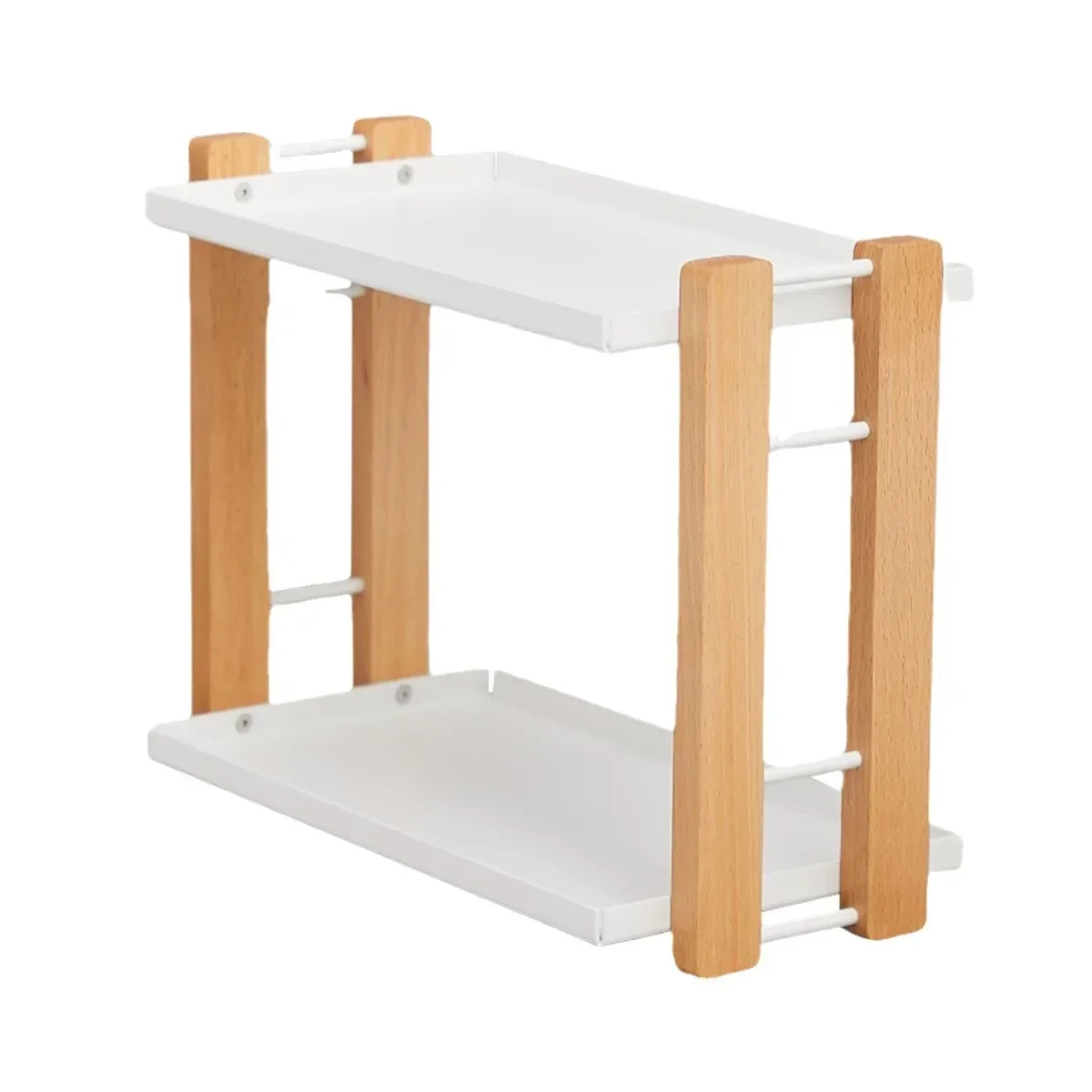 wood Cosmetic Holder and Storage Shelf for Vanity and Countertop Bathroom Counter Organizer With Coffee Station
