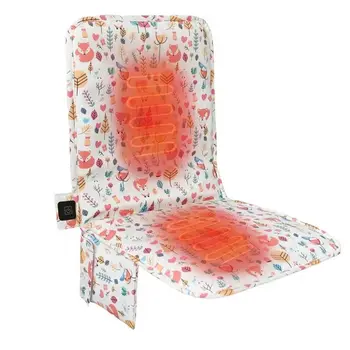 AB45 Heating Stadium Seat Mat Outdoor Camping Seat Cushion With Backrest 3 Speed Temperature Chair Mat For Sports Fishing