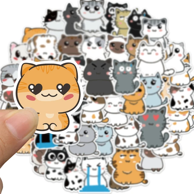 50pcs Pusheen Stickers Cartoon Anime Stickers DIY Phone Case Sticker Laptop  Skin Car Decals Kids Birthday Christmas Gifts Toys - AliExpress