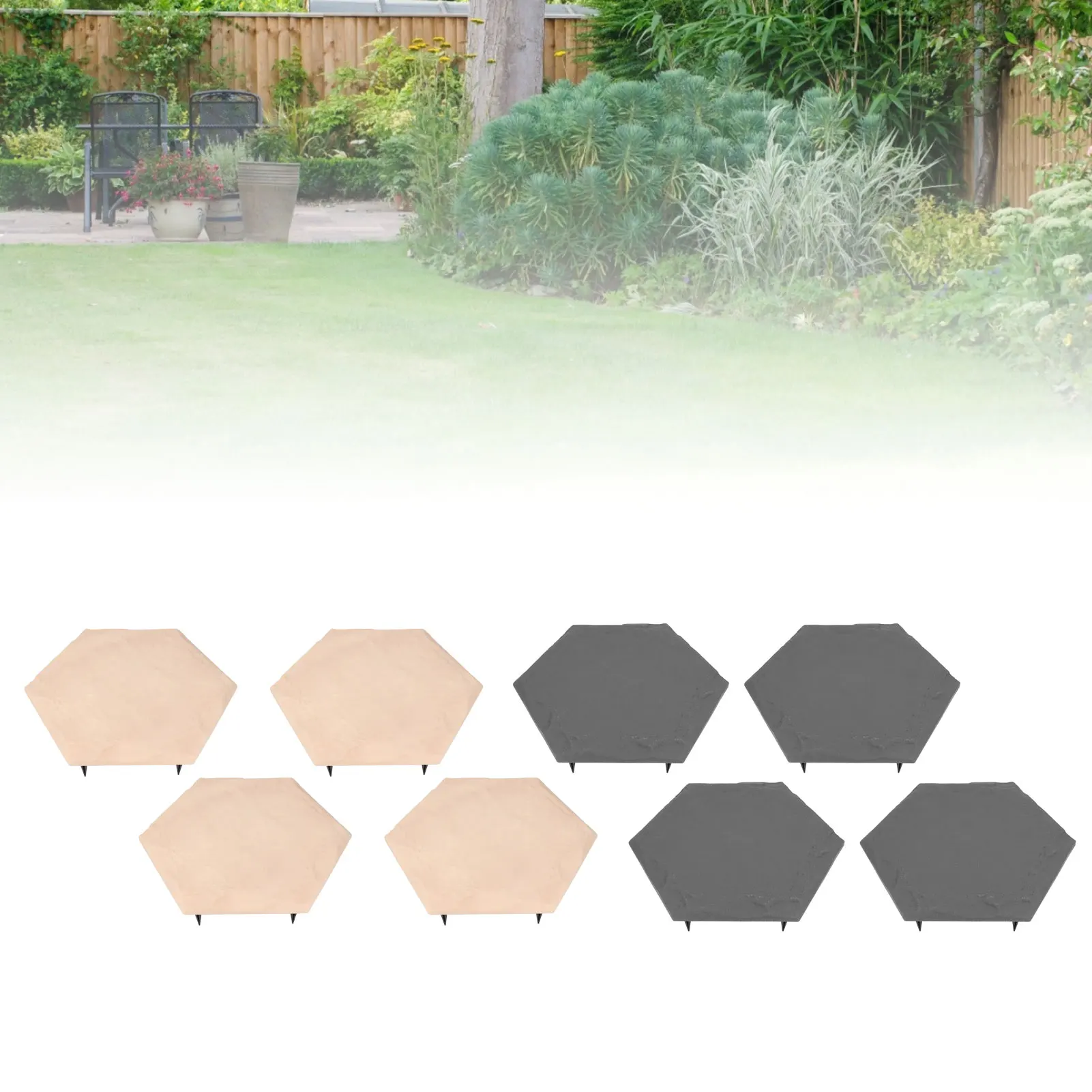 4pcs Stepping Stones Outdoor with 24pcs Ground Stakes Weather Resistant Decorative Stone for Garden Yard Lawn Pathway Walk Way
