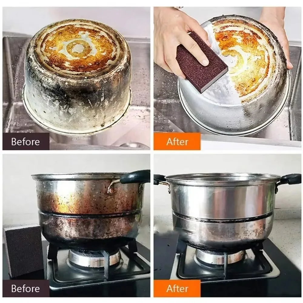 Nano Sponge Eraser Carborundum Removing Rust Cleaning Sponge Brush Kitchen Pot Dish Rust Removal Cleaner Accessories 1-8Pcs