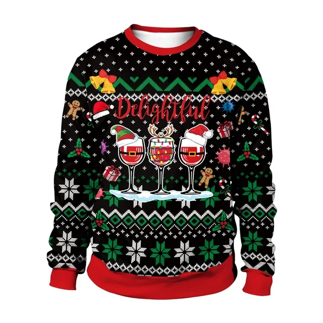 Men Sweatshirts Ugly Christmas Tracksuit Men Crewneck Pullover Cartoon Graphic Sweatshirts Couple Streetwear Autumn Men Clothing
