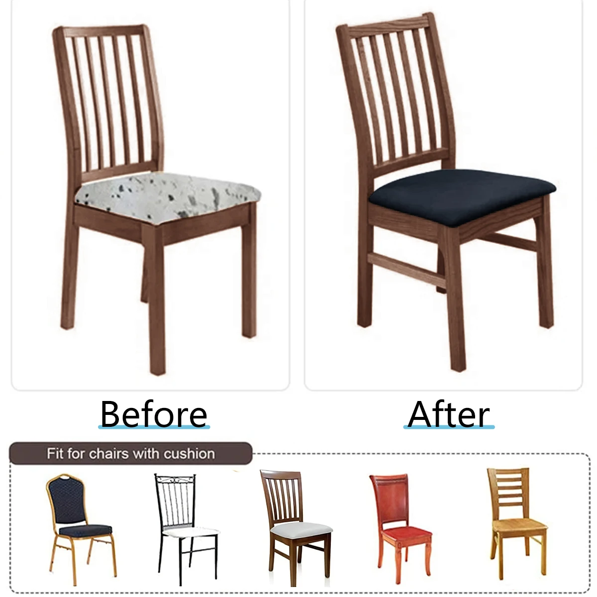 1/4/6pcs Solid color elastic milk silk stool cover, dustproof chair cover, hotel home chair cover decoration and beautification 6