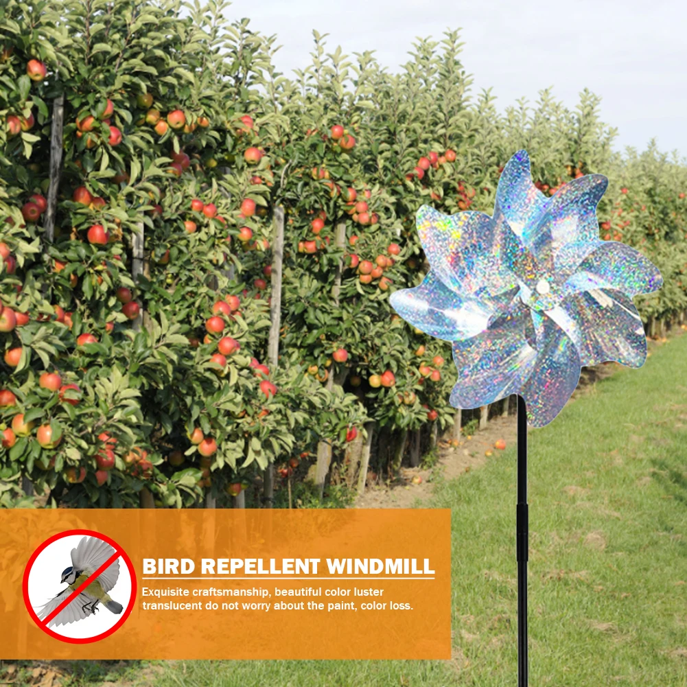Fruit Garden Reflective Windmills Children Kids Toys Bird Repeller Windmill Spinner Easy Installation Garden Orchard Protection