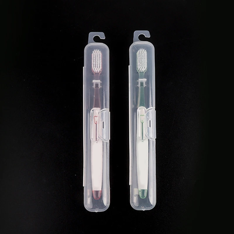 

Transparent Toothbrush Box Plastic Hook Toothbrush Packaging Case Hygienic Portable Toothbrush Box Bathroom Supplies