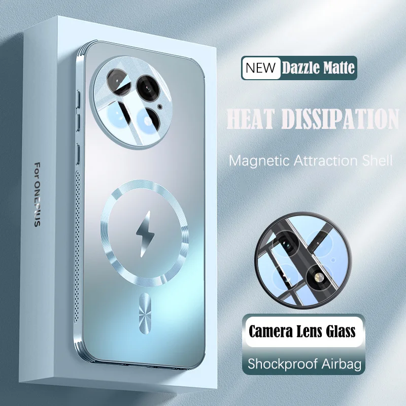 Enhanced Magnetic Heat Dissipation Matte Full-Cover Shockproof Back Case with MagSafe Compatibility