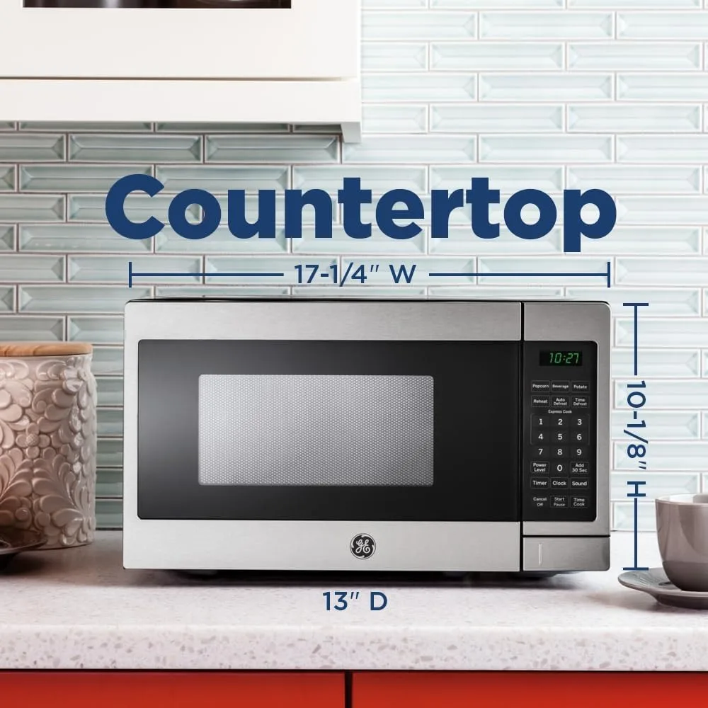 JEM3072SHSS Microwave Oven Cubic Feet Capacity, 700 Watts | Kitchen Essentials for The Countertop, 0.7 Cu Ft, Stainless Steel 2