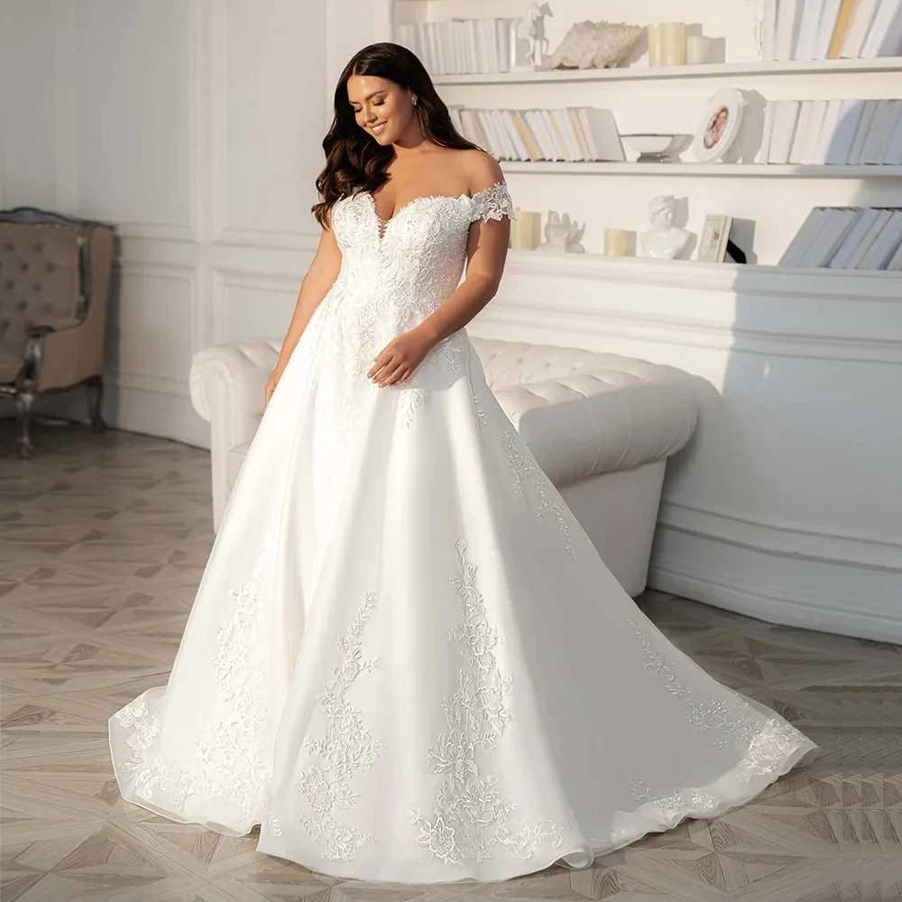 

Off The Shoulder Lace Vestidos De Novia Plus Size Lace Wedding Dresses Appliques Vestido De Noiva