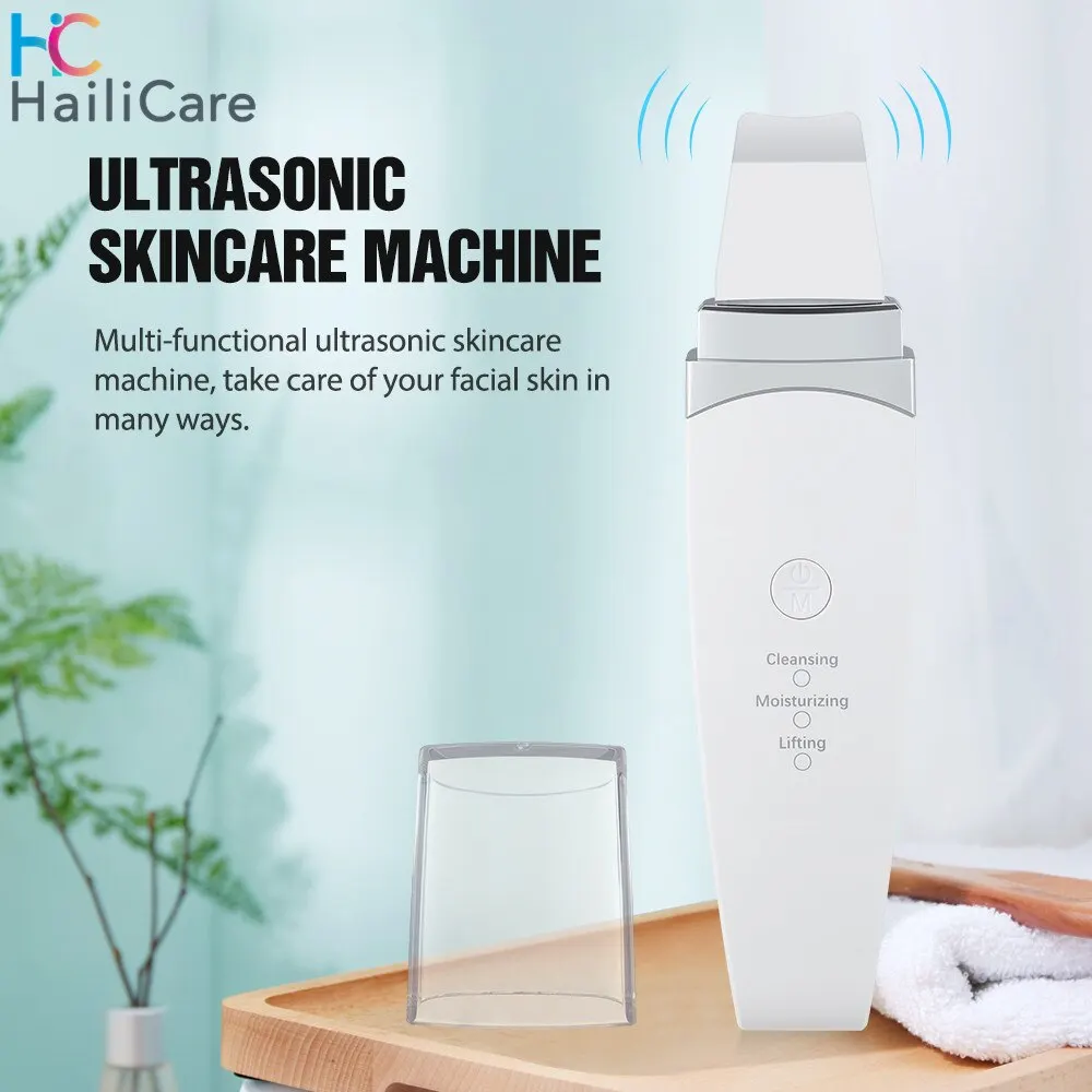 Facial Cleaner Hailicare Ultrasonic Peeling Machine Skin Care Blackhead Cleaning Device Scrubber