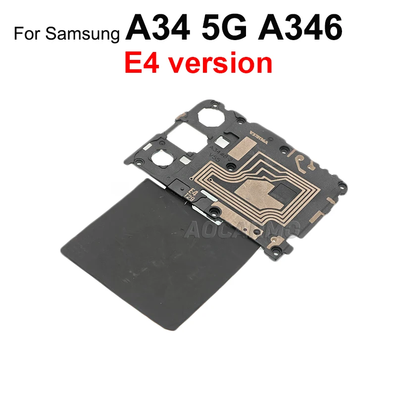 Aocarmo 삼성 갤럭시 A34 5G A73 A53 A54 A33 A346 마더 보드 커버 플레이트 NFC 플렉스 수리 교체 부품 포함